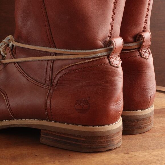 Timberland Boots Womens Size 8.5 Brown Savin Hill Leather Ankle Lace Up Comfort - Picture 8 of 13
